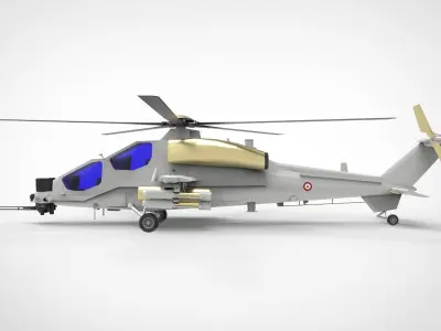 Agusta A129 Mangusta white brass 3D model