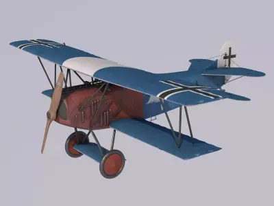 Fokker DVII Berthold 3D model