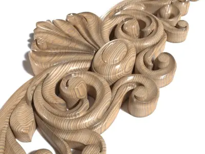 Cartouche-002 decorative moldings - ornate scroll design 3D model