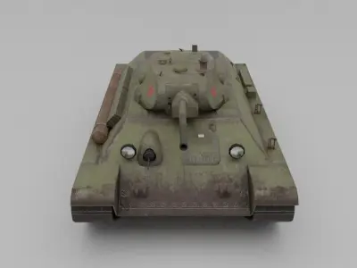 T34-76 1941 Medium Tank  Low-poly 3D model
