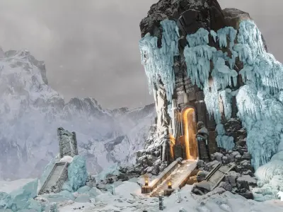 Frozen Norse Environment Low-poly 3D model