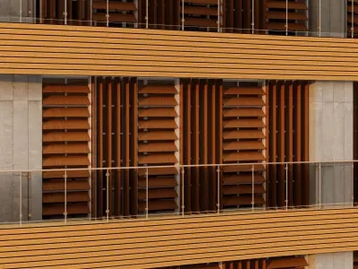 Modern MixedUse Residential Building Detailed with Documentation 3D model