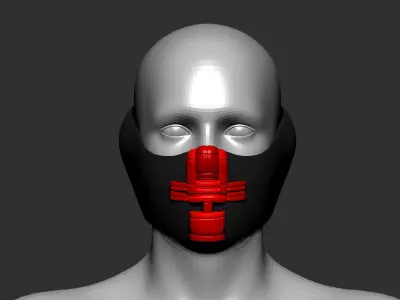 gas mask helmet scifi high poly sculpt 3d printable  3D model 7