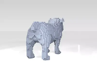 Bulldog Voxel 3D model
