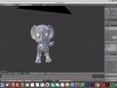 Kimba computer screen showing dog Free 3D model