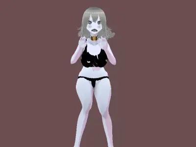 Anime Sci-Fi Idol Girl Fully Rigged 3D Character for Games   Low-poly 3D model