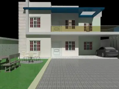 TWO STORY COMMERCIAL BUILDING MODEL 3D model Free 3D model