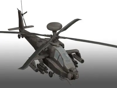 Apache Attack Helicopter AH 64 Low-poly 3D model