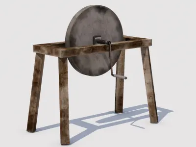 Grinding Stone Low-poly 3D model