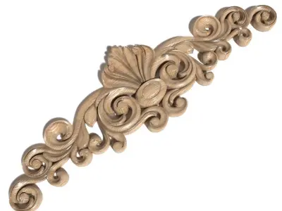 Cartouche-002 decorative moldings - ornate scroll design 3D model