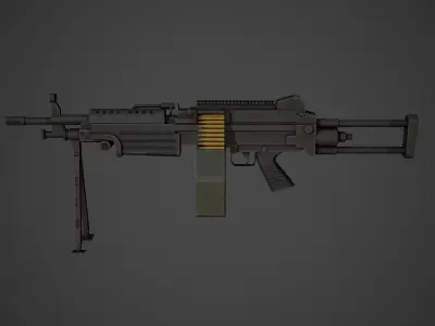 M249 Low Poly machine gun Low-poly 3D model