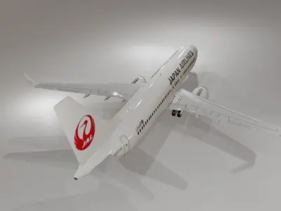 Japan Airlines Boeing 737 800 3D model Low-poly 3D model