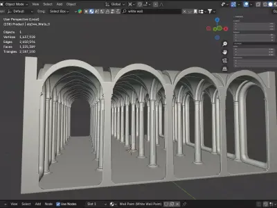 Roman Style Colonnade Corridor 3D model