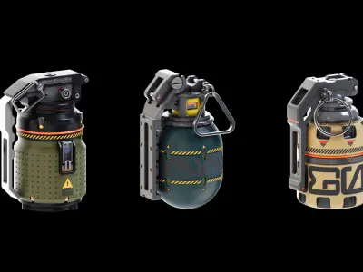 Sci-Fi Grenades Set Kitbash  3D model