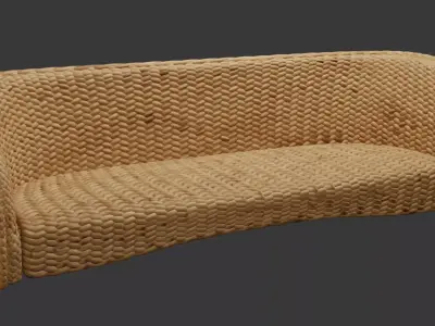 Wicker Sofa 3D Free 3D model