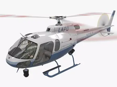 AS-350 LAPD 3 Animated Low-poly 3D model