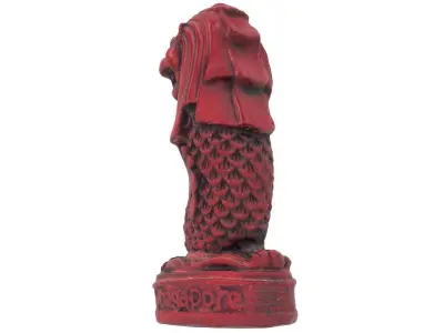 Merlion Figurine - High and Low Poly versions Low-poly 3D model