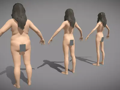 Base Mesh Pack - Female 3D model