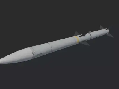 AIM-120 AMRAAM missile Low-poly 3D model