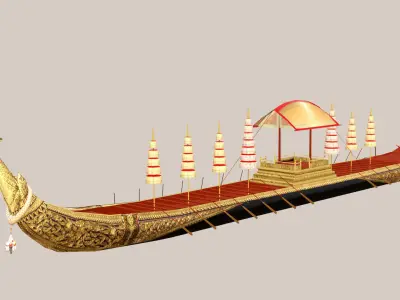 Thai royal barges Low-poly 3D model