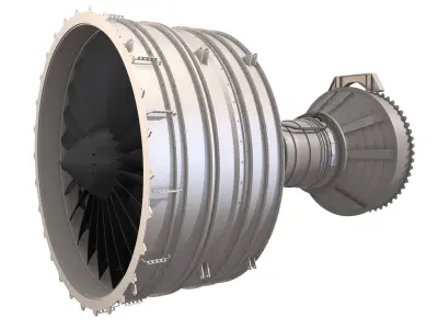 AIRCRAFT TURBOFAN ENGINE 3D model