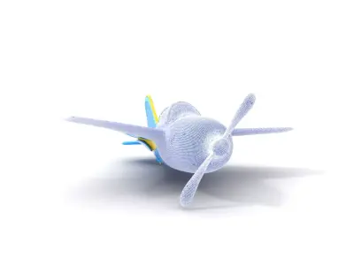 Cheerful Blue Plane model pack Low-poly 3D model