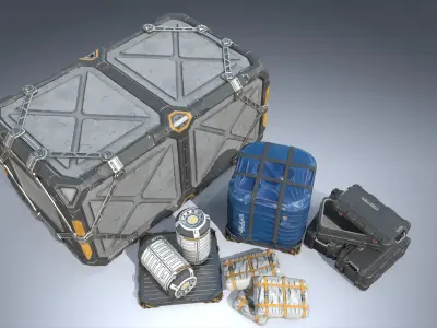 Sci-fi Cargo PBR 3D model