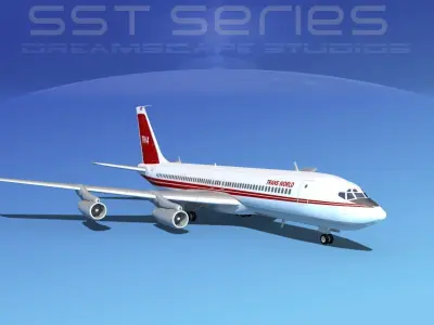 Boeing 707-320 SS Trans World Airways 2 3D model