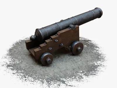 Vintage-Cannon old cannon 3D model