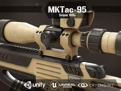 MK Tac-95 Sniper Rifle Low-poly 3D model