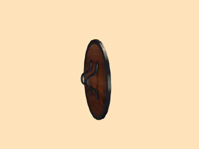 Vintage Wooden Shield 3D model