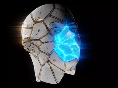 Abstract Cybernetic Fragmented Head 3D model