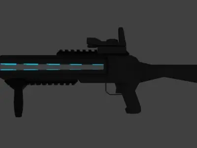 Rail Grenade Launcher Low-poly 3D model
