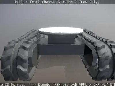 Rubber Track Chassis Version 1 Low-Poly Low-poly 3D model