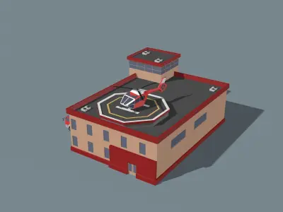 fire department Low-poly 3D model