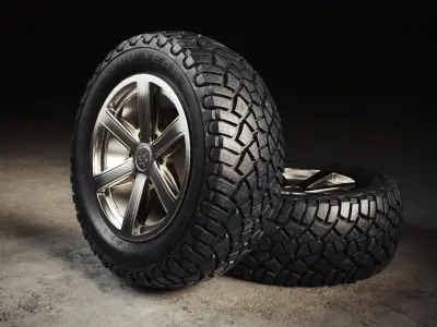 Wheel Off Road Model Low-poly 3D model