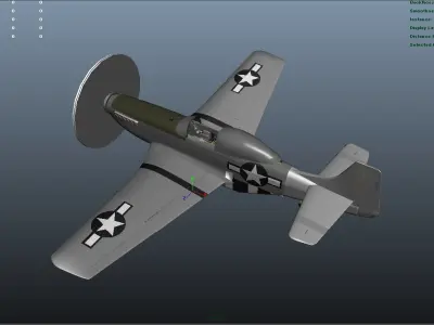 The P51D Mustang  Low-poly 3D model