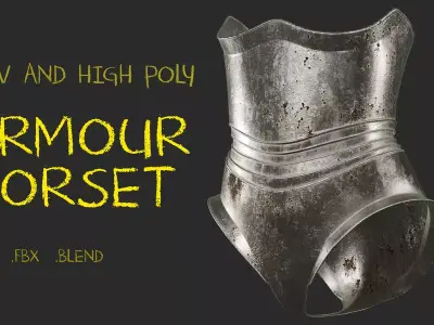 Female knight fantasy armour corset Free low-poly 3D model