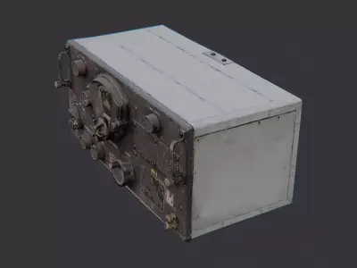 Vintage Military Field Radio Low-poly 3D model