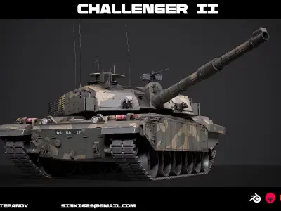  Tank Challenger 2 Low-poly 3D model