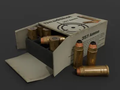 357 Ammo Box Game Ready Low-poly 3D model