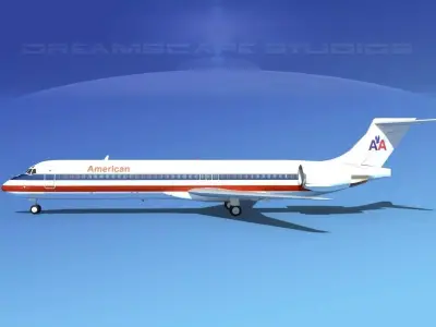 McDonnell Douglas MD-87 American Airlines 3D model