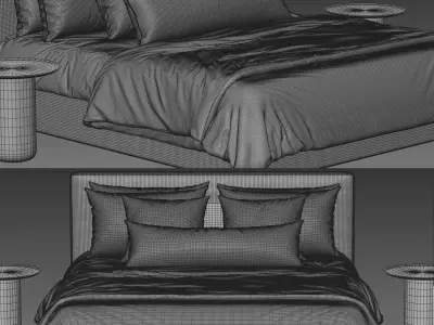RH Modena Bed 3D model