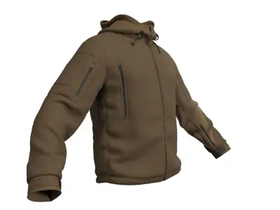 Military Tactical Fleece Jacket Helikon Tex - Marvelous Designer 3D model
