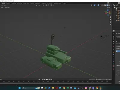 3D Military Tank Model Lowpoly Low-poly 3D model