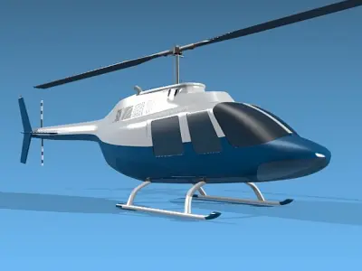 Bell 206b civilian helicopter 3D model
