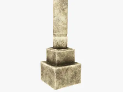 Column stone Low-poly 3D model