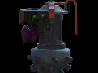 Grenade fortnite robot Low-poly 3D model