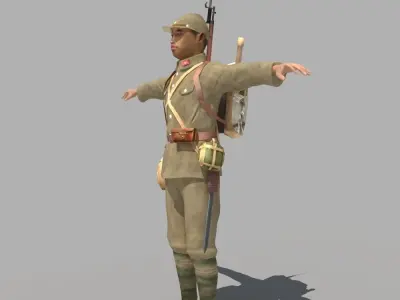 WWII Japanese Soldier 01 3D model
