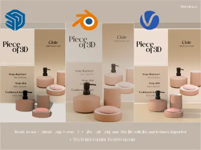 CISTE - Bathroom set - ALINEA - 3 pieces Free 3D model